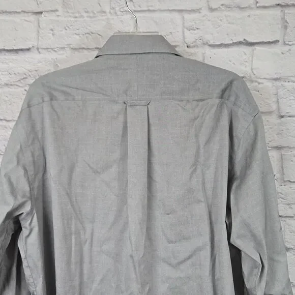 Joseph Abboud Egyptian Cotton Non-Iron Dress Shirt Gray Classic Fit 16.5 34/35 - Picture 10 of 11
